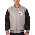 Men's JH Design Gray/Black Richard Childress Racing Poly-Twill Varsity Jacket