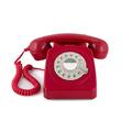 GPO 746ROTARYRED Retro Telefon mit Wählscheibe im 70er Jahre Design Rot