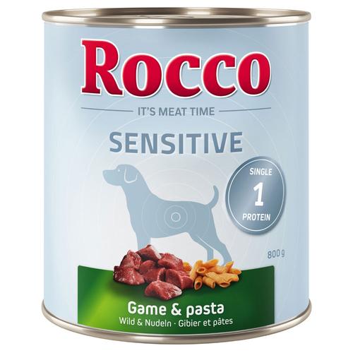 6 x 800g Sensitive Wild & Nudeln Rocco Hundefutter nass