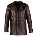 Charlie LONDON Men's Max Payne Vintage Brown Leather Jacket Coat - Leather Jackets Mens (Large)