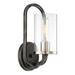 Nuvo Lighting 66121 - 1 Light Iron Black Clear Glass Shade Wall Sconce Light Fixture (SHERWOOD 1 LIGHT WALL SCONCE)