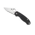 Spyderco Para 3 Folding Knife G-10 Steel Combo Blade Satin Finish Black Handle C223GPS