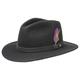 Stetson Yutan Women's/Men's Felt hat - Wool Felt Winter hat with Asahi Guard - Dirt and Water-Repellent Men's hat - Outdoor Packable - Summer/Winter - traveller's hat Black S (54-55 cm)