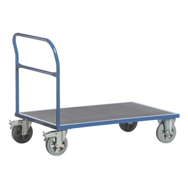 ROLLCART Schwerlast-Schiebebügelwagen 200x80 cm rutschfeste Ladefläche blau, 212x99x80 cm Image