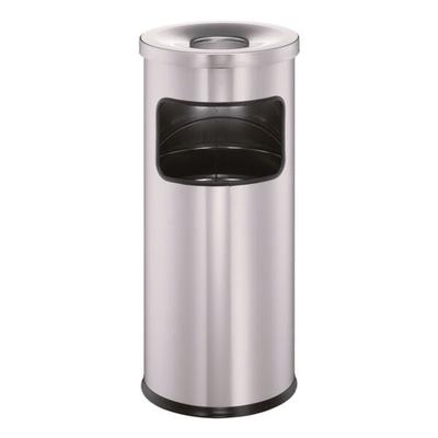 Durable Papierkorb mit Ascher silber, 63 cm