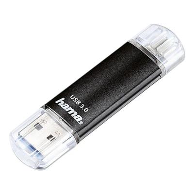 USB-Stick »Laeta Twin« schwarz, Hama, 1.8x7x0.85 cm