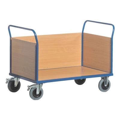 Dreiwandwagen 120x78 cm Holz-Ladefläche blau, ROLLCART, 120x99x78 cm