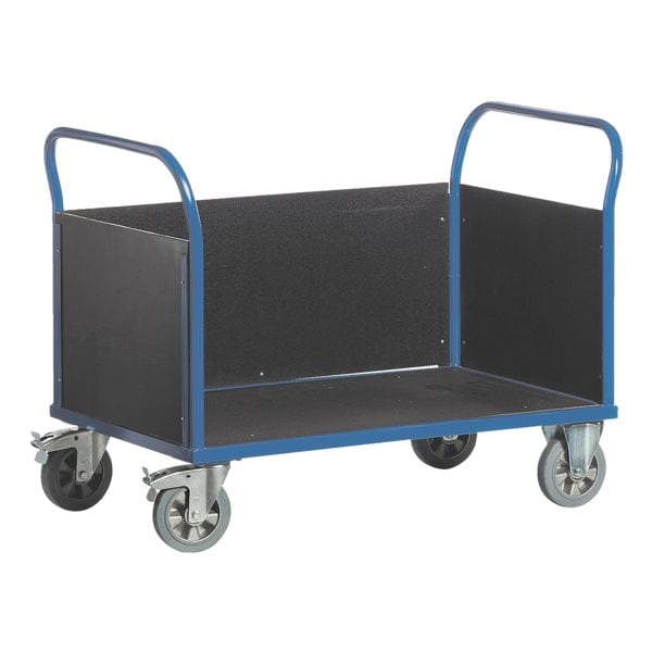 ROLLCART Dreiwandwagen 120x78 cm Ladefläche blau, 137x99x80 cm Image