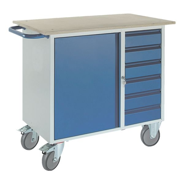 ROLLCART Werkstattwagen 6 Schübe blau, 111x86x60 cm Image