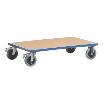 Plattformwagen 100x60 cm Holz-Ladefläche blau, ROLLCART, 106x28.5x60 cm