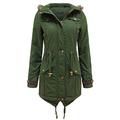 BRAVE SOUL LADIES FUR OVERSIZED HOOD MILITARY FISHTAIL PADDED PARKA COAT JACKET [UK 8]