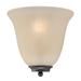 Nuvo Lighting 65383 - 1 Light Mahogany Bronze Champagne Linen Glass Shade Wall Sconce Light Fixture (EMPIRE 1 LT WALL SCONCE)