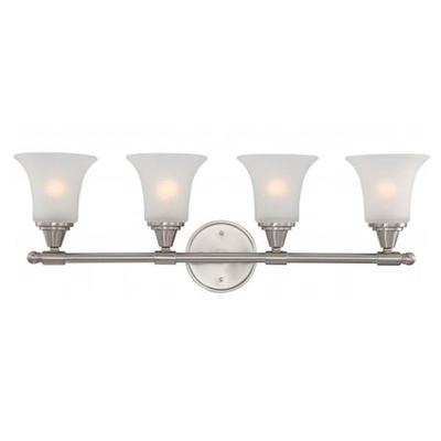 Nuvo Lighting 64144 - 4 Light Brushed Nickel Frosted Glass Shades Vanity Light Fixture (Surrey - 4 Light Vanity Fixture w/ Frosted Glass)