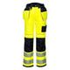 Portwest T501 Mens PW3 Hi Vis Work Trousers - Holster Pocket Workwear Safety Construction Trousers Yellow/Black, 32