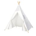 Triclicks Kids Teepee Play Tent Indian Children Wigwam Tipi Play House - 100% Cotton Canvas Portable Princess Girls Tent for Indoor and Outdoor (White Style B)