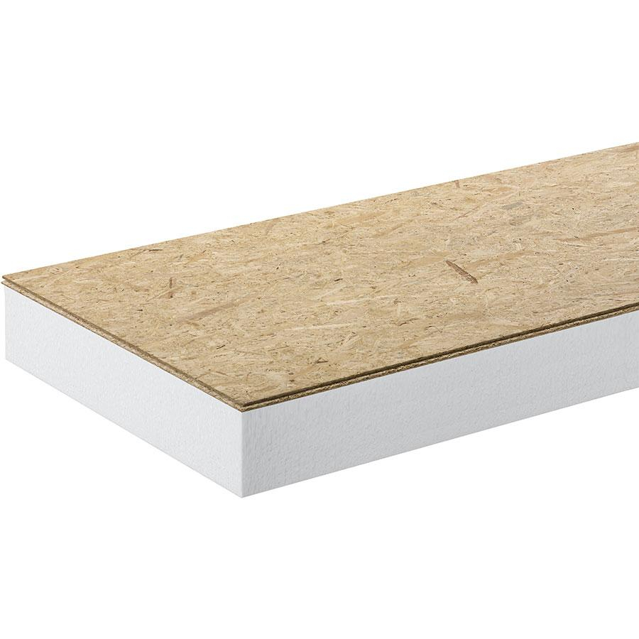 HIRSCH Porozell Dachbodendämmung Verbundelement aus Styropor mit 12mm OSB 3-Platte Dachdämmung, 132 mm, 035
