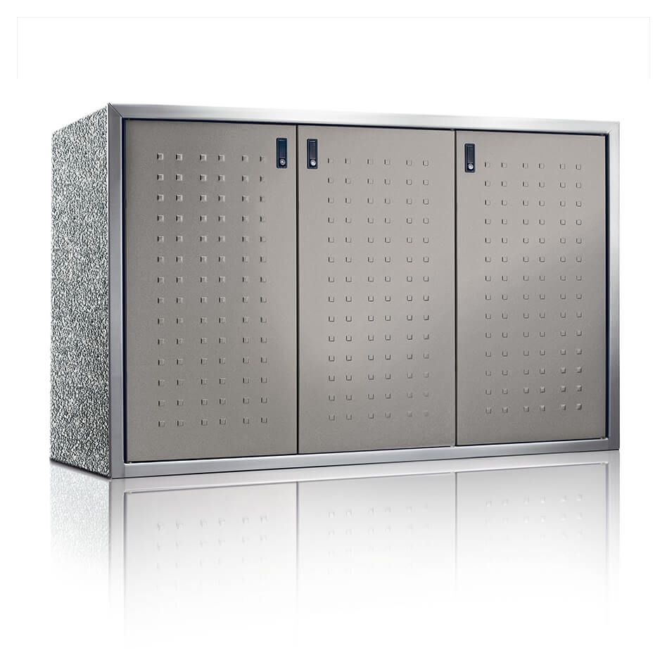 Paul Wolff Mülltonnenbox SILENT Trend Taupeviolett 3er Box Mülltonnenverkleidung, 120 L, Granit Mixed Image