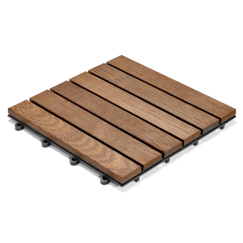 florco Klickfliese plus Holz ThermoEsche geriffelt 6 Latten Image