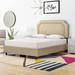 Red Barrel Studio® Low Profile Standard Bed Upholstered/Linen in Brown | 51 H x 74 W x 87 D in | Wayfair BB723E3C5BCC47F1BA28716E60DA14EF