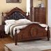 A&J Homes Studio Dunton Tufted Platform Bed Wood & /Upholstered/Faux leather in Brown/Red | 61 H x 68 W x 88 D in | Wayfair ZD-9WF1A4J2QBRW