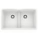 Blanco Diamond SILGRANIT 32" L X 19.25" W Double Bowl Undermount Kitchen Sink w/ Low Divide Granite in Black/Gray/White | 9.5 H x 19.25 D in | Wayfair