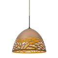 Besa Lighting Kiev 1 - Light Single Dome Pendant, Glass in White/Brown | 8.75 H x 12.5 W x 12.5 D in | Wayfair 1JT-KIEVWH-BR