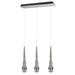 Aspen Creative Corporation 3 - Light Kitchen Island Linear Pendant, Crystal in Gray | 89.88 H x 21.25 W x 4.38 D in | Wayfair 61071-1