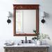 Hornsea Traditional Beleved Bathroom/Vanity Mirror Metal in Black/Brown Laurel Foundry Modern Farmhouse® | 38 H x 32 W in | Wayfair