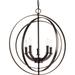Brayden Studio® Morganti 5 - Light Candle Style Globe Pendant, Crystal in Brown | 24.38 H x 22 W x 22 D in | Wayfair BRSD8483 28843914