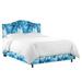 Brayden Studio® Perrault Nail Button Linen Platform Bed Upholstered/Cotton in Blue | 51 H x 41 W x 78 D in | Wayfair BRYS9214 36857259