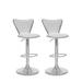 Brayden Studio® Honea Swivel Adjustable Height Bar Stool Wood/Upholstered/Leather/Metal/Faux leather in White | 15.75 W x 15.25 D in | Wayfair