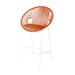 Innit Puerto Indoor/Outdoor Handmade Bar Height Stool Plastic/Acrylic/Metal in Orange/White | 45 H x 22 W x 20 D in | Wayfair i10b-02-10