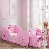 Delta Children Disney Princess Carriage Convertible Toddler Bed Plastic in Pink | Wayfair BB87191PS-1031