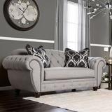 Darby Home Co Suffield 76" Rolled Arm Chesterfield Loveseat w/ Reversible Cushions Polyester in Brown/Gray | 37 H x 76 W x 39 D in | Wayfair