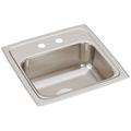 Elkay Lustertone 15" L x 15" W Drop-In Kitchen Sink Stainless Steel in Gray | 6.125 H x 15 D in | Wayfair BLR15602