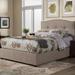 Darby Home Co Anne Amanda Full Tufted Bed, Haskett/Jute Upholstered/Polyester in White | 54 H x 65 W x 90 D in | Wayfair