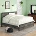 Gracie Oaks Mandy Weathered Grey Finish Panel Bed Wood in Brown/Gray | 48 H x 63 W x 81 D in | Wayfair GRKS3080 40244353