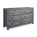 Grain Wood Furniture Montauk 6 Drawer Double Dresser Wood in Gray | 34.25 H x 59.5 W x 18 D in | Wayfair MT05020