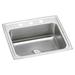 Elkay Lustertone 22" L x 19.5" W Drop-In Kitchen Sink w/ Basket Strainer Stainless Steel in Gray | 9.125 H x 19.5 D in | Wayfair LR2219PDMR2