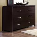 Woodhaven Hill Edina 6 Drawer 58" W Double Dresser Wood in Brown | 36.5 H x 58 W x 16.25 D in | Wayfair 3256-6