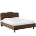 Willa Arlo™ Interiors Pires Tufted Low Profile Platform Bed Upholstered/Metal in Black/Brown | 41 H x 56 W x 78 D in | Wayfair