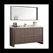 Ebern Designs Danna 60" Free-Standing Single Sink Bathroom Vanity Set w/ Mirror Wood in Gray | Wayfair A6377986F13E45979B5298C7EDDE1022