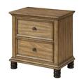 Gracie Oaks Zebadiah 2 Drawer Nightstand Wood in Black/Brown | 26.75 H x 26.75 W x 18 D in | Wayfair GRKS5911 41178277