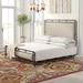 Birch Lane™ Lieb Standard Bed Upholstered/Metal & Upholstered/Metal/Cotton in Brown/Gray | 62 H x 79.25 W x 85 D in | Wayfair