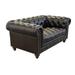 Westland and Birch Cambridge 74" Rolled Arm Chesterfield Sofa Genuine Leather in Brown | 32 H x 74 W x 43 D in | Wayfair Cambridge-L-1