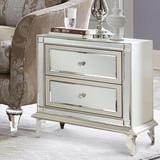 Michael Amini Hollywood Loft Nightstand Wood/Upholstered in Gray | 28.25 H x 26 W x 17 D in | Wayfair 9001640-104