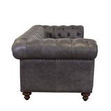 Canora Grey Sirvon 74" Rolled Arm Chesterfield Sofa Genuine Leather in Brown | 32 H x 74 W x 43 D in | Wayfair CC42E7F14721441280D0931A61DA5279