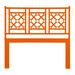 David Francis Furniture Rattan Open-Frame Headboard Wicker/Rattan in Orange | 60 H x 63 W x 1.5 D in | Wayfair B4020-Q-143