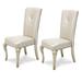 Michael Amini Hollywood Loft Dining Chair Faux Leather/Wood/Upholstered in White | 41.5 H x 20 W x 25 D in | Wayfair 9001603-08