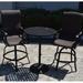 K&B Patio Venice 3 Piece Bar Set Metal in Black/Brown/Gray | Wayfair ld6369-30p